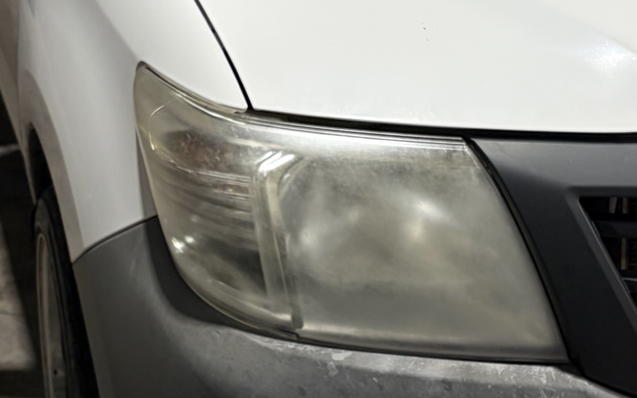 Cloudy Toyota Hilux headlight before restoration